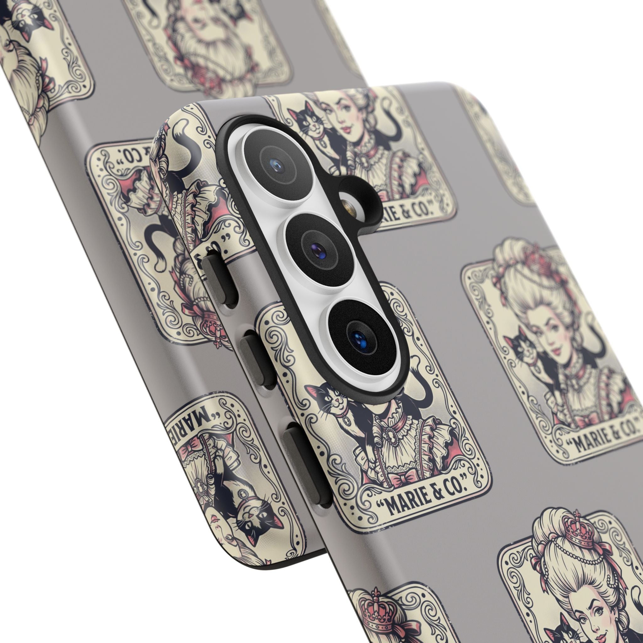 Marie Antoinette & Cat Pattern Tough Phone Case