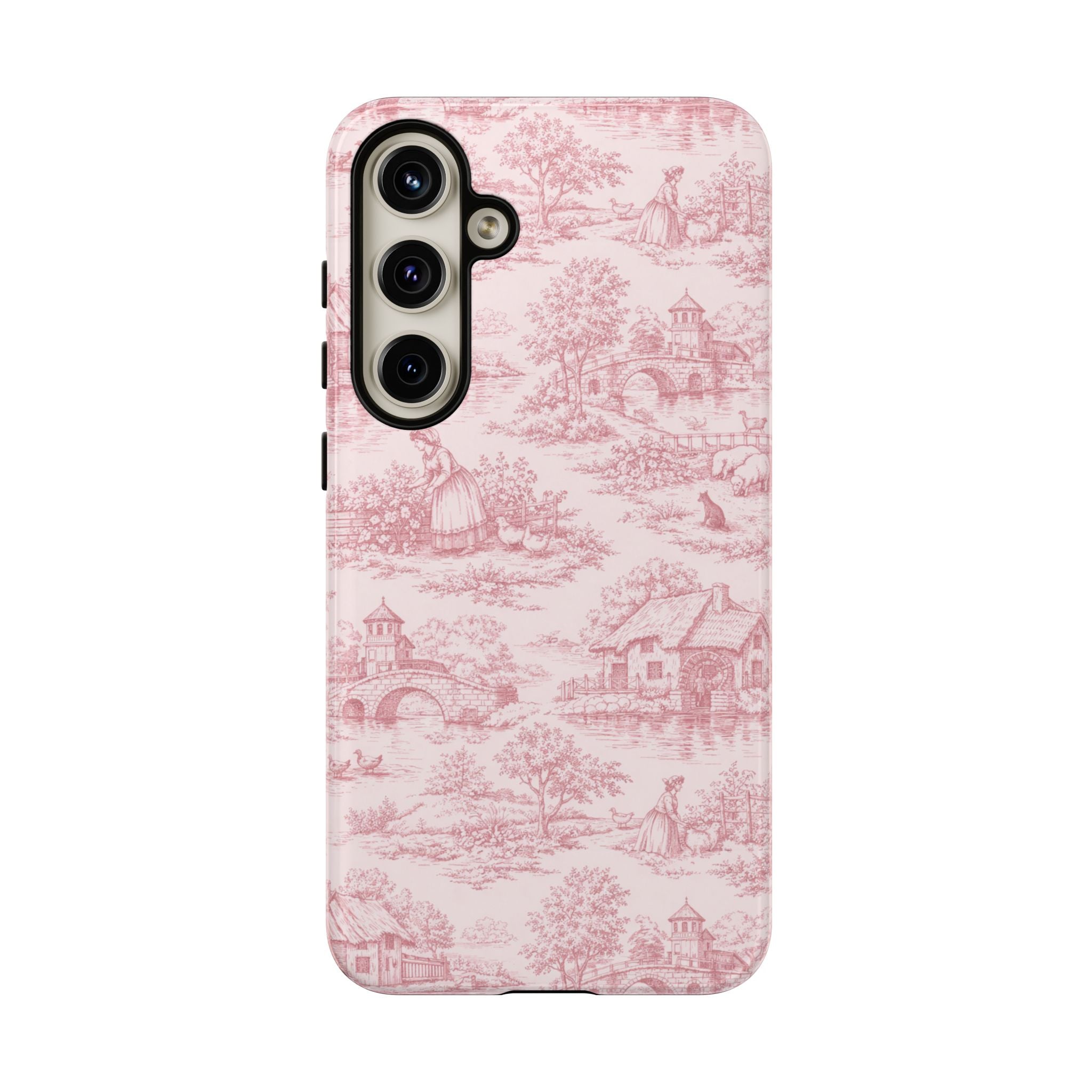 Le Hameau Pink Toile Phone Case — The Queen's Hamlet Pattern Tough Protective Case