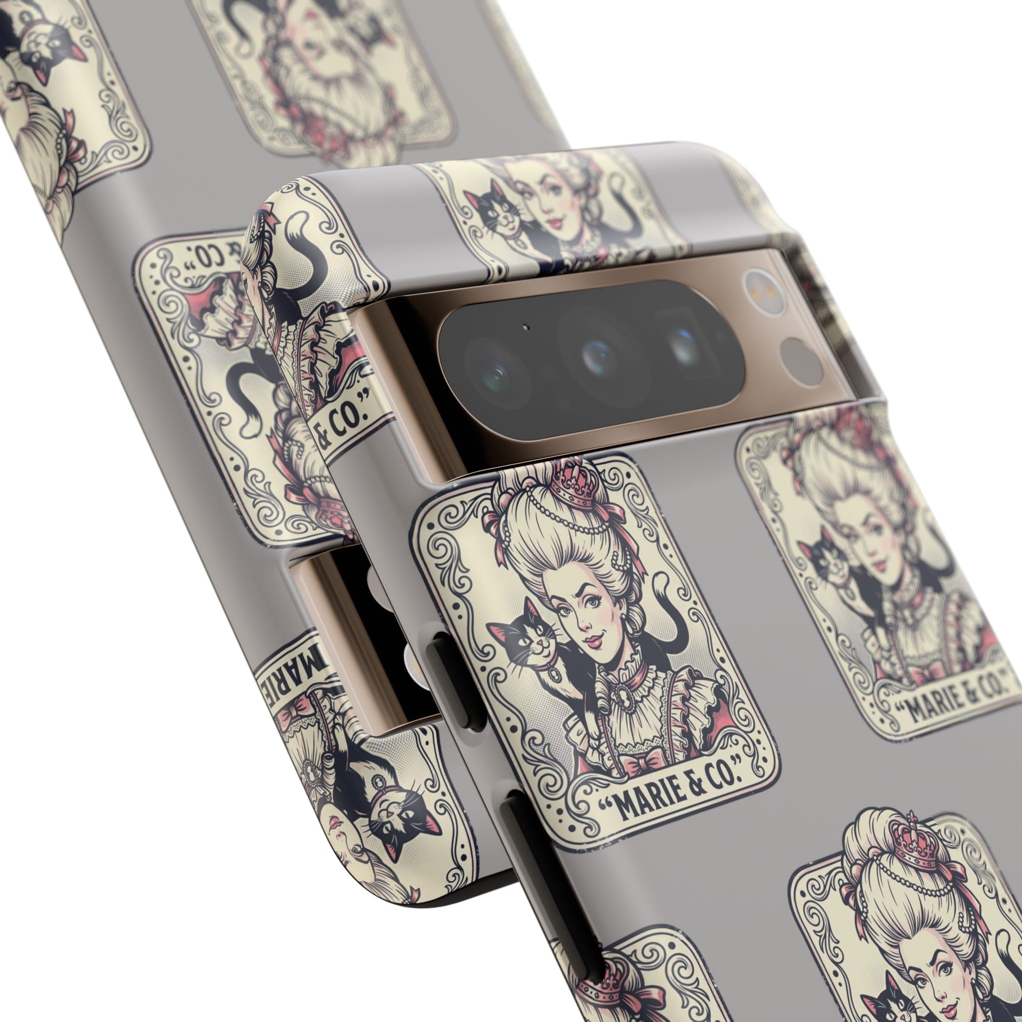 Marie Antoinette & Cat Pattern Tough Phone Case