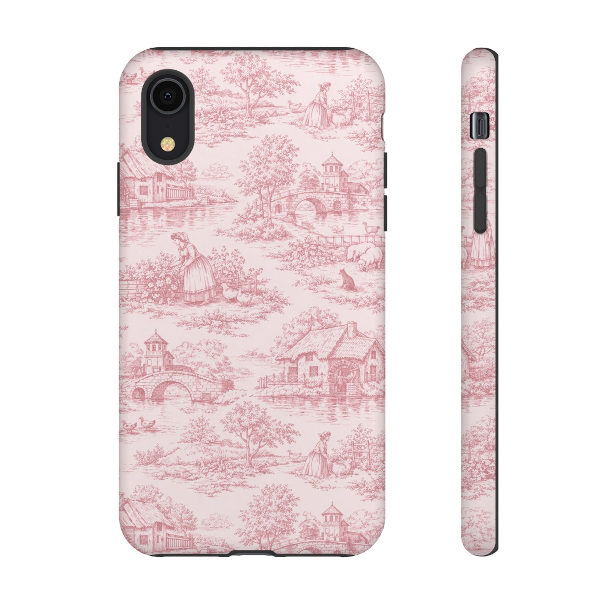 Le Hameau Pink Toile Phone Case — The Queen's Hamlet Pattern Tough Protective Case