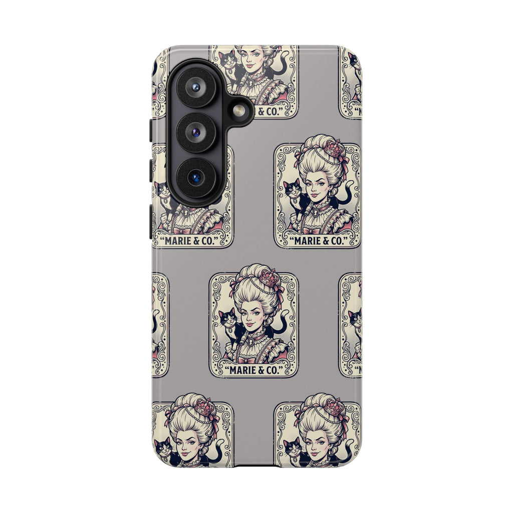 Marie Antoinette & Cat Pattern Tough Phone Case