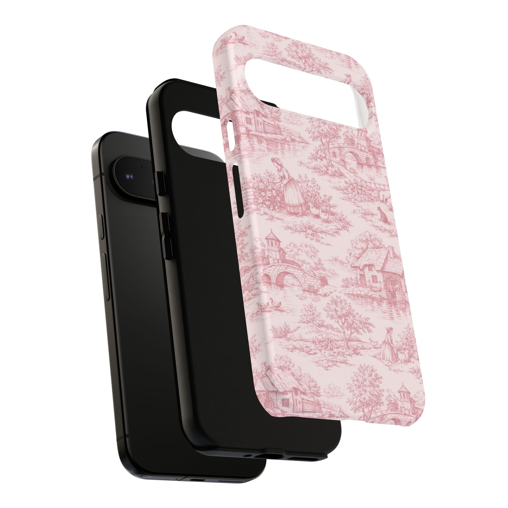 Le Hameau Pink Toile Phone Case — The Queen's Hamlet Pattern Tough Protective Case