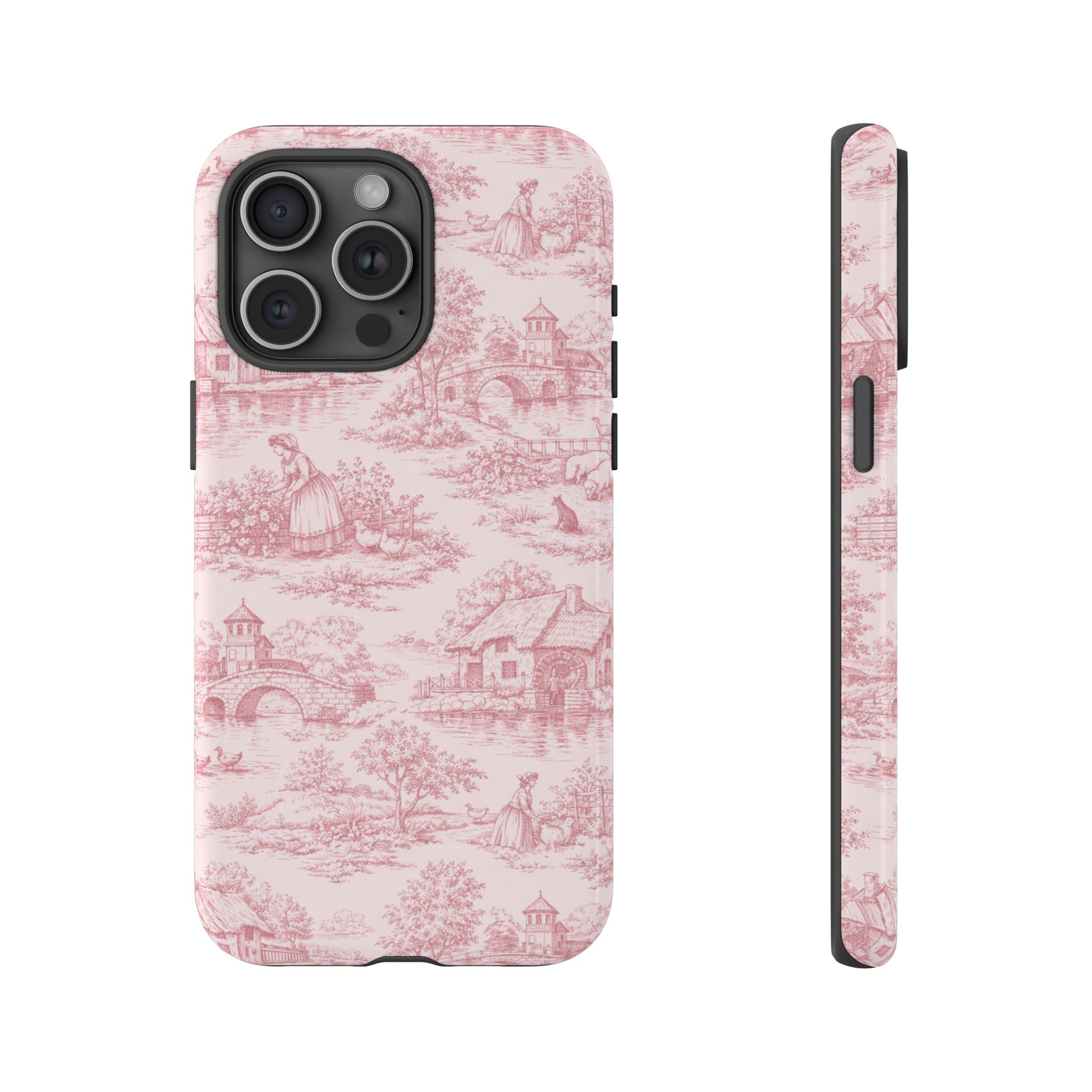 Le Hameau Pink Toile Phone Case — The Queen's Hamlet Pattern Tough Protective Case