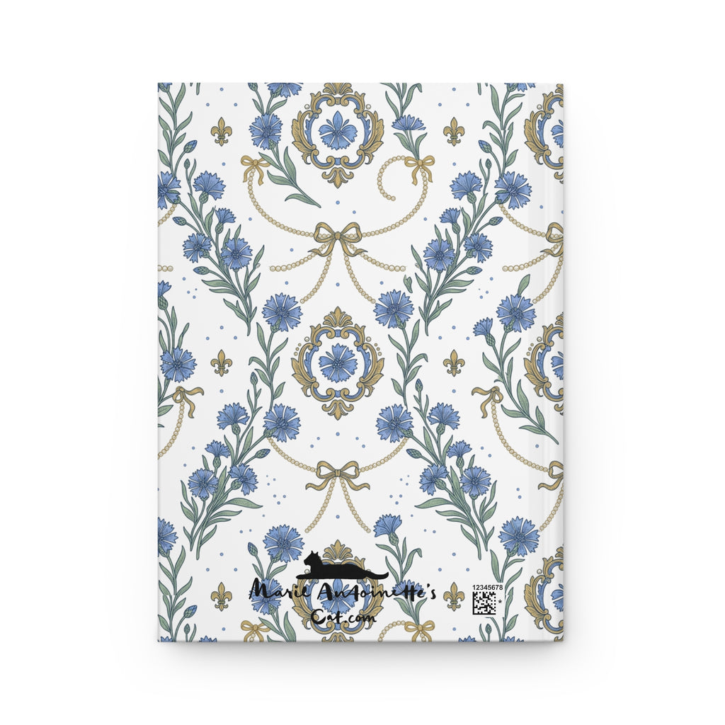 Back view of "Ma Petite Confidente" Cornflowers & Pearls Notebook
