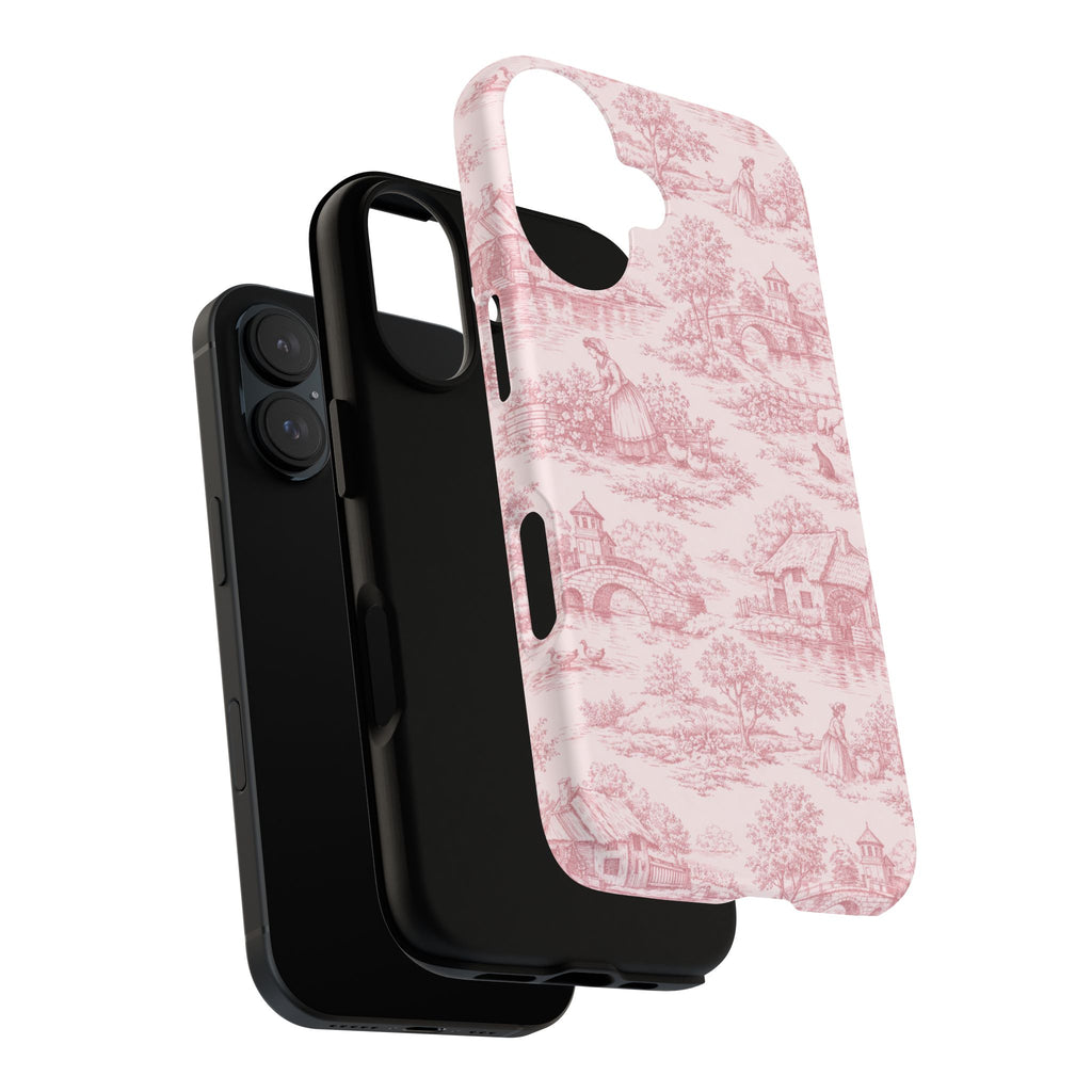 Le Hameau Pink Toile Phone Case — The Queen's Hamlet Pattern Tough Protective Case