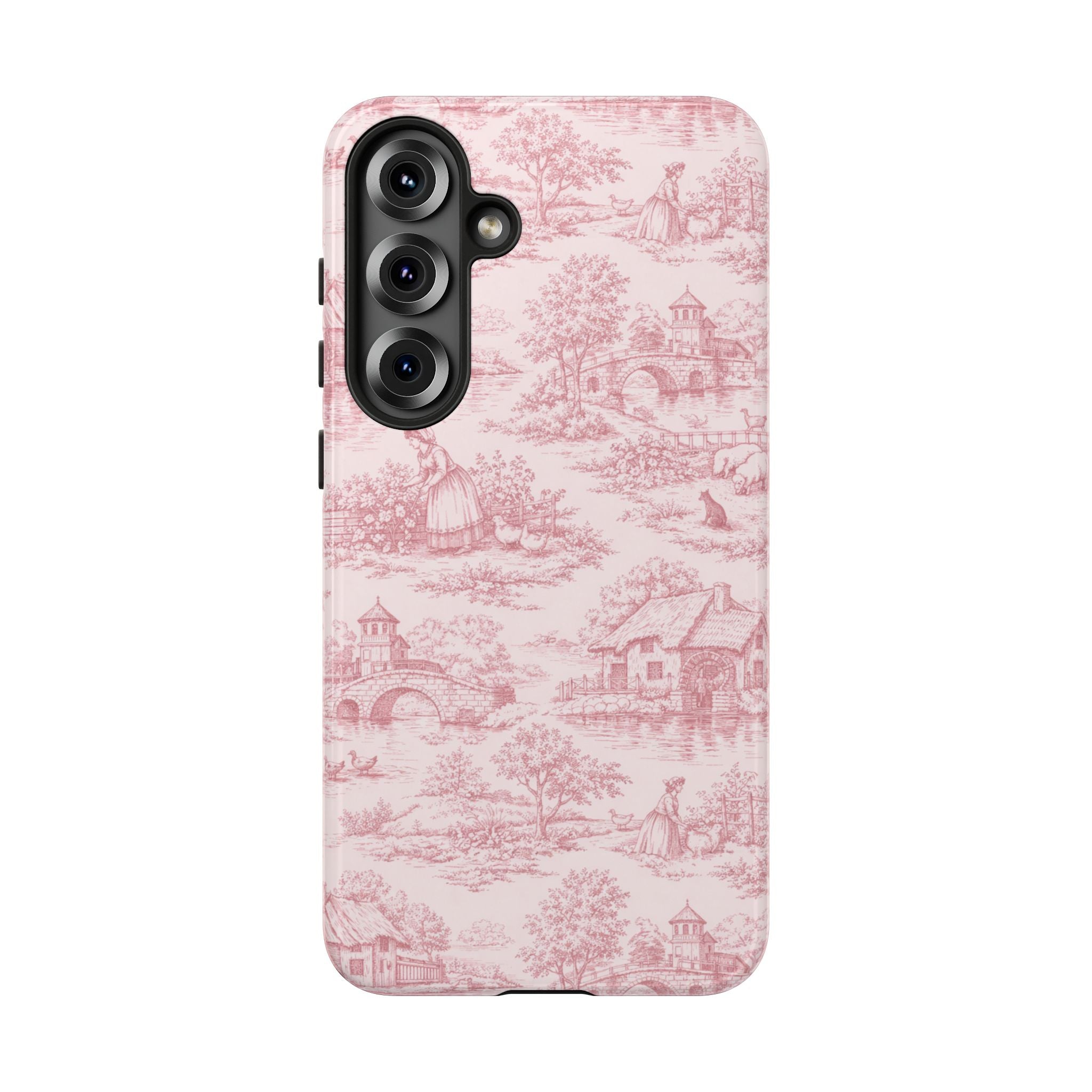 Le Hameau Pink Toile Phone Case — The Queen's Hamlet Pattern Tough Protective Case