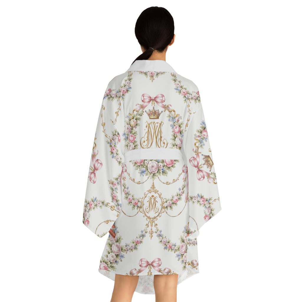 Floral Monogram Kimono Robe – Marie Antoinette Monogram Lightweight Robe