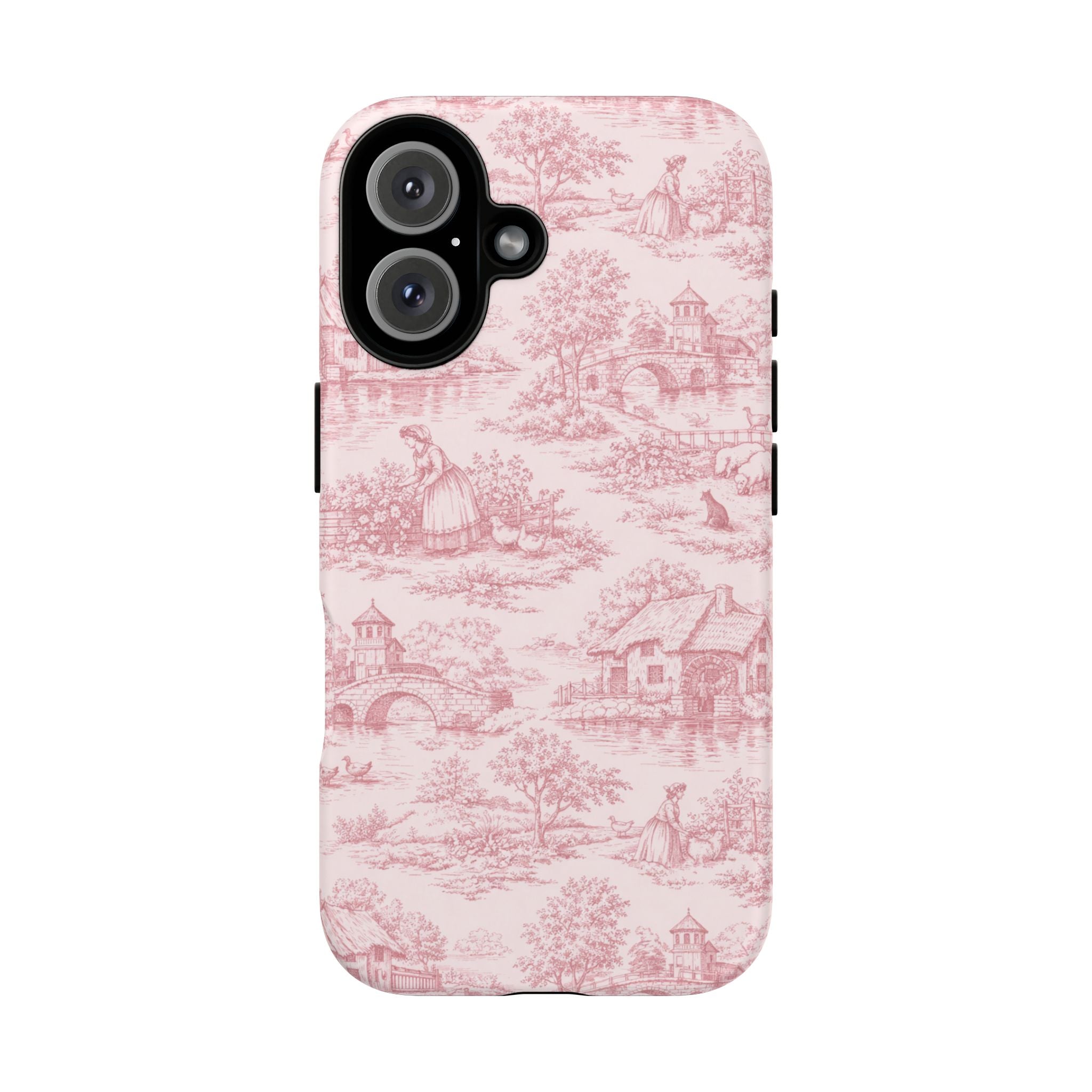 Le Hameau Pink Toile Phone Case — The Queen's Hamlet Pattern Tough Protective Case