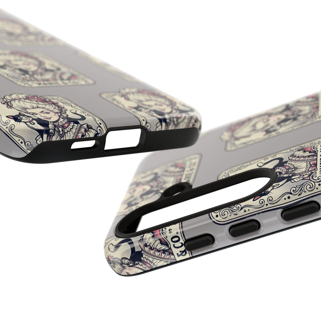 Marie Antoinette & Cat Pattern Tough Phone Case