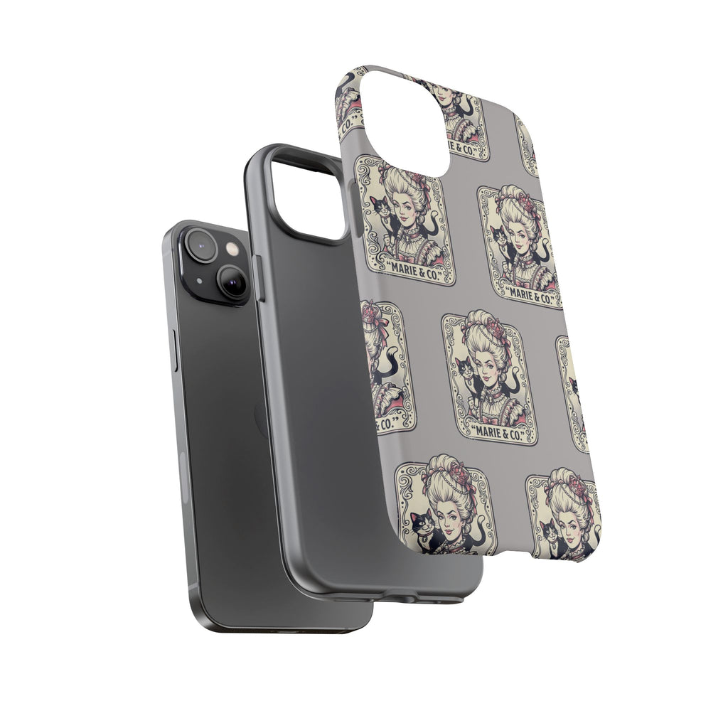 Marie Antoinette & Cat Pattern Tough Phone Case