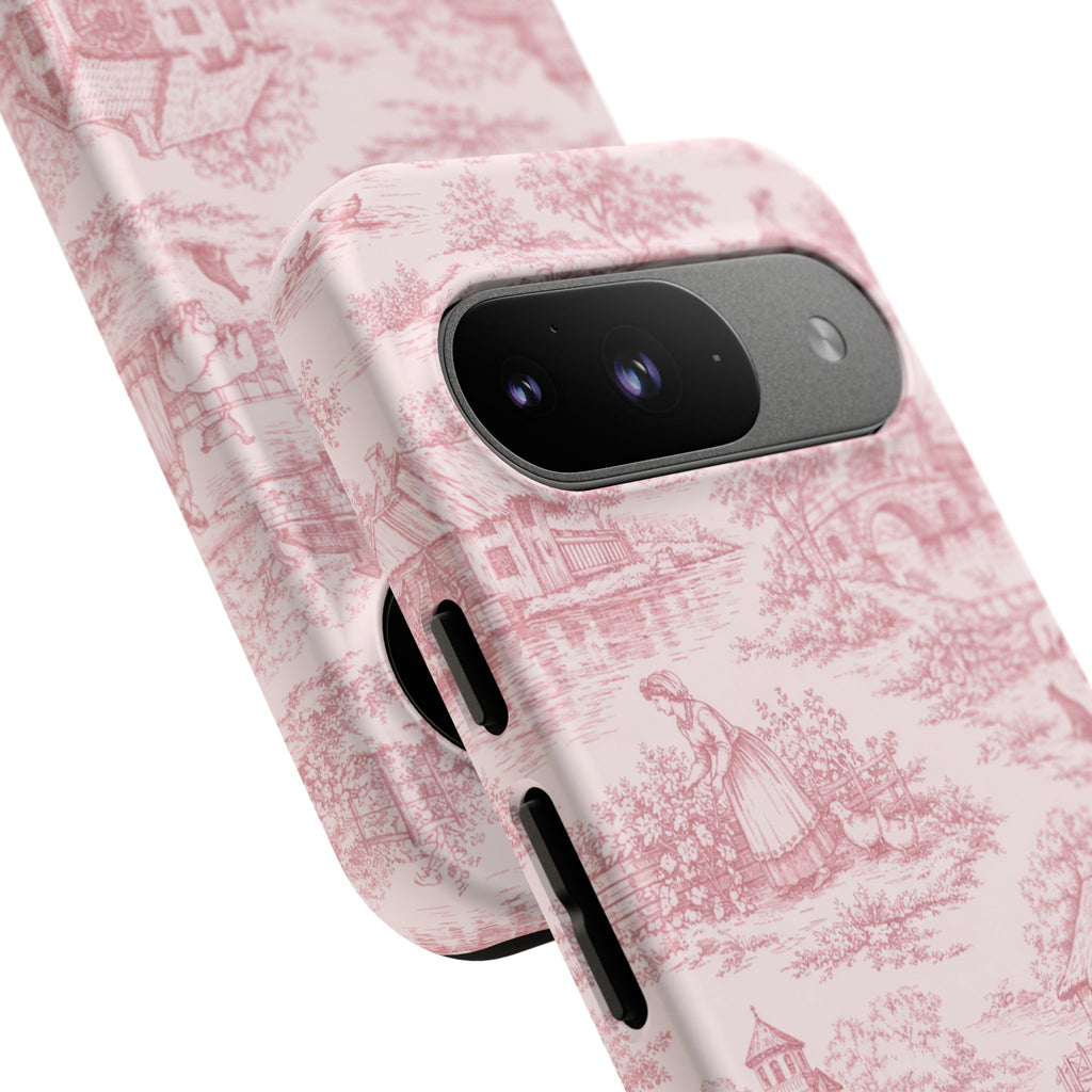 Le Hameau Pink Toile Phone Case — The Queen's Hamlet Pattern Tough Protective Case