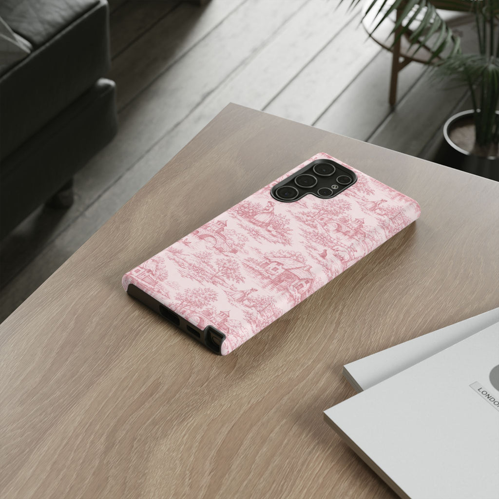 Le Hameau Pink Toile Phone Case — The Queen's Hamlet Pattern Tough Protective Case