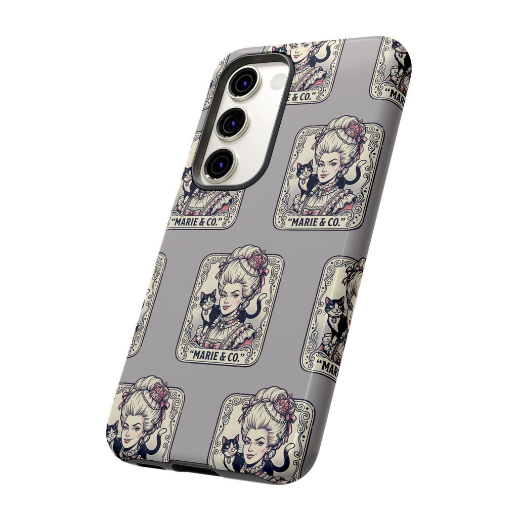 Marie Antoinette & Cat Pattern Tough Phone Case