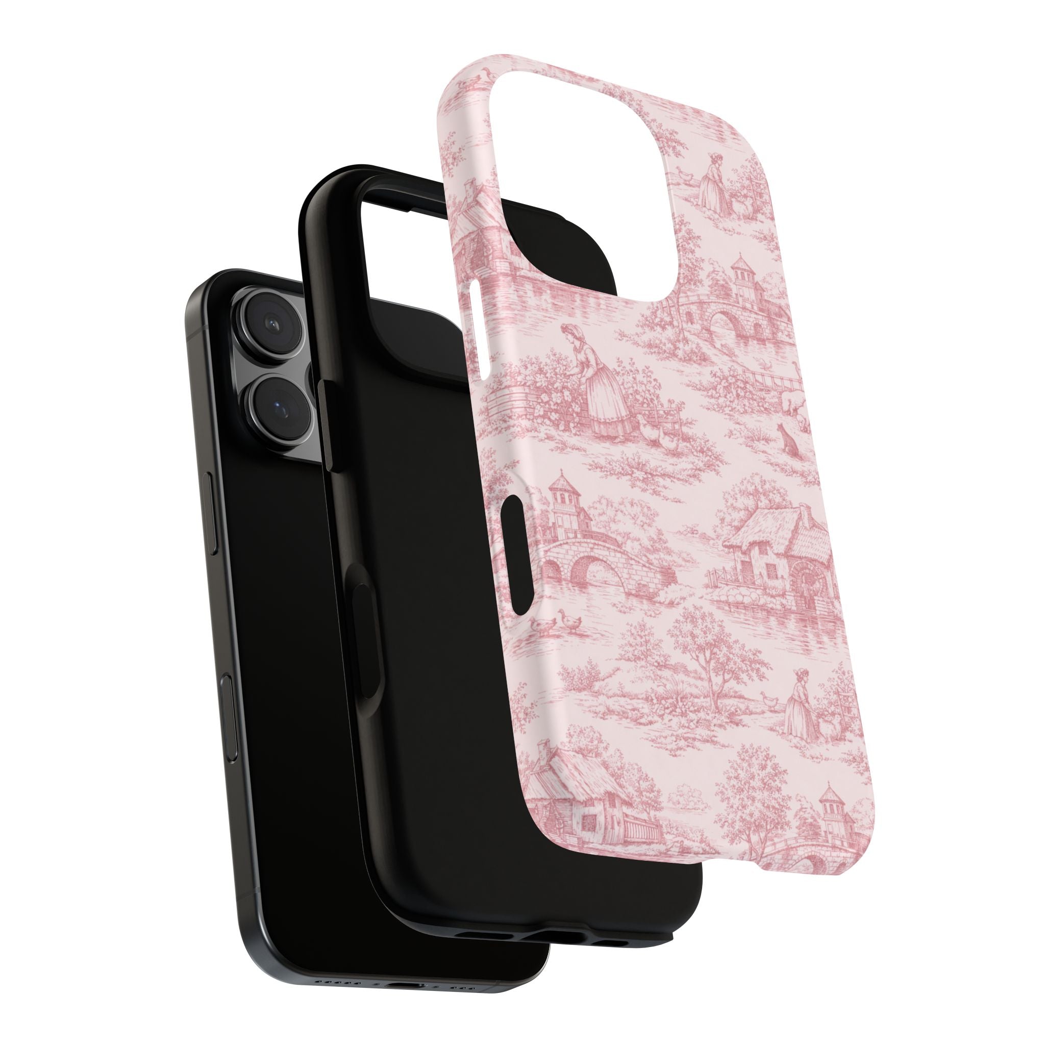 Le Hameau Pink Toile Phone Case — The Queen's Hamlet Pattern Tough Protective Case