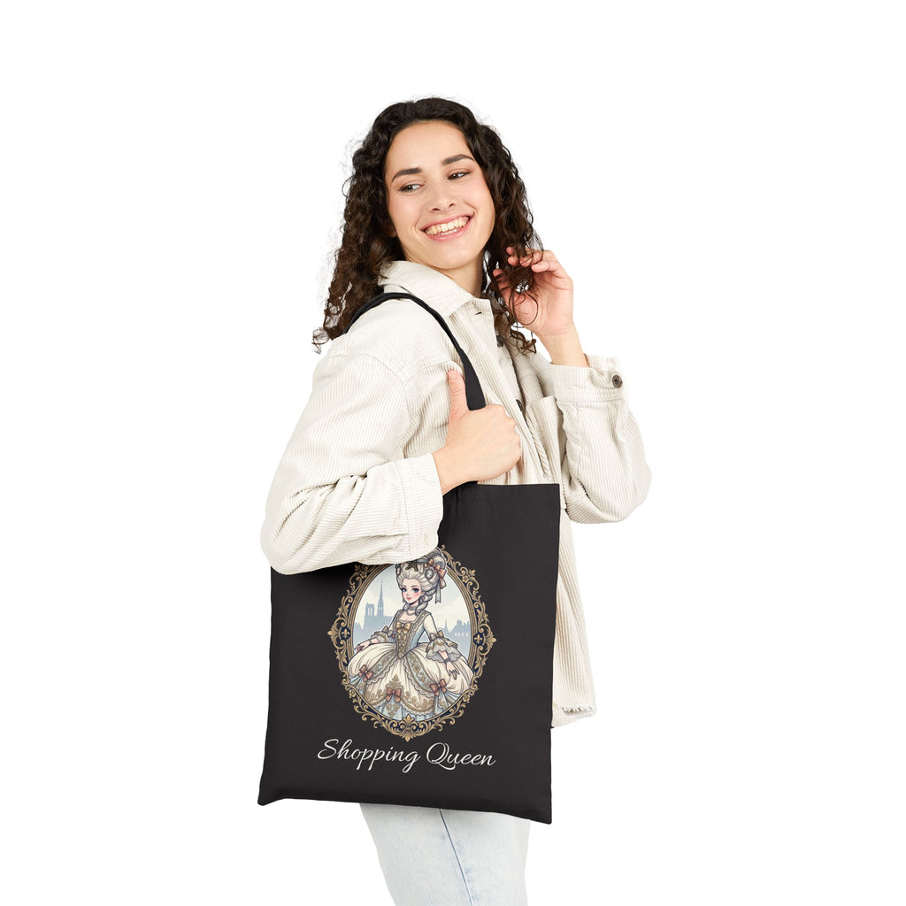 Shopping Queen Illustration Tote Bag | 18th Century Rococo Lady Portrait