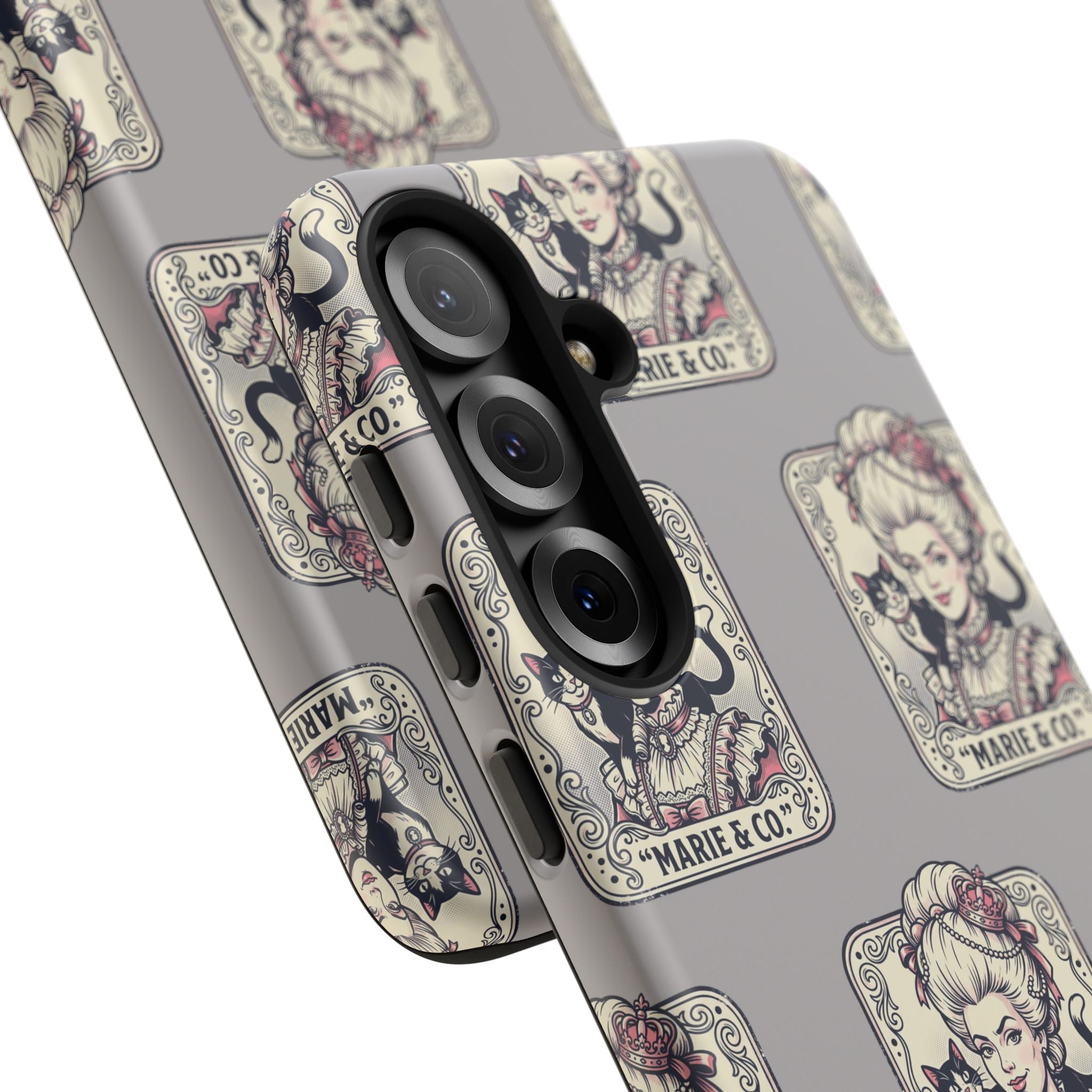 Marie Antoinette & Cat Pattern Tough Phone Case