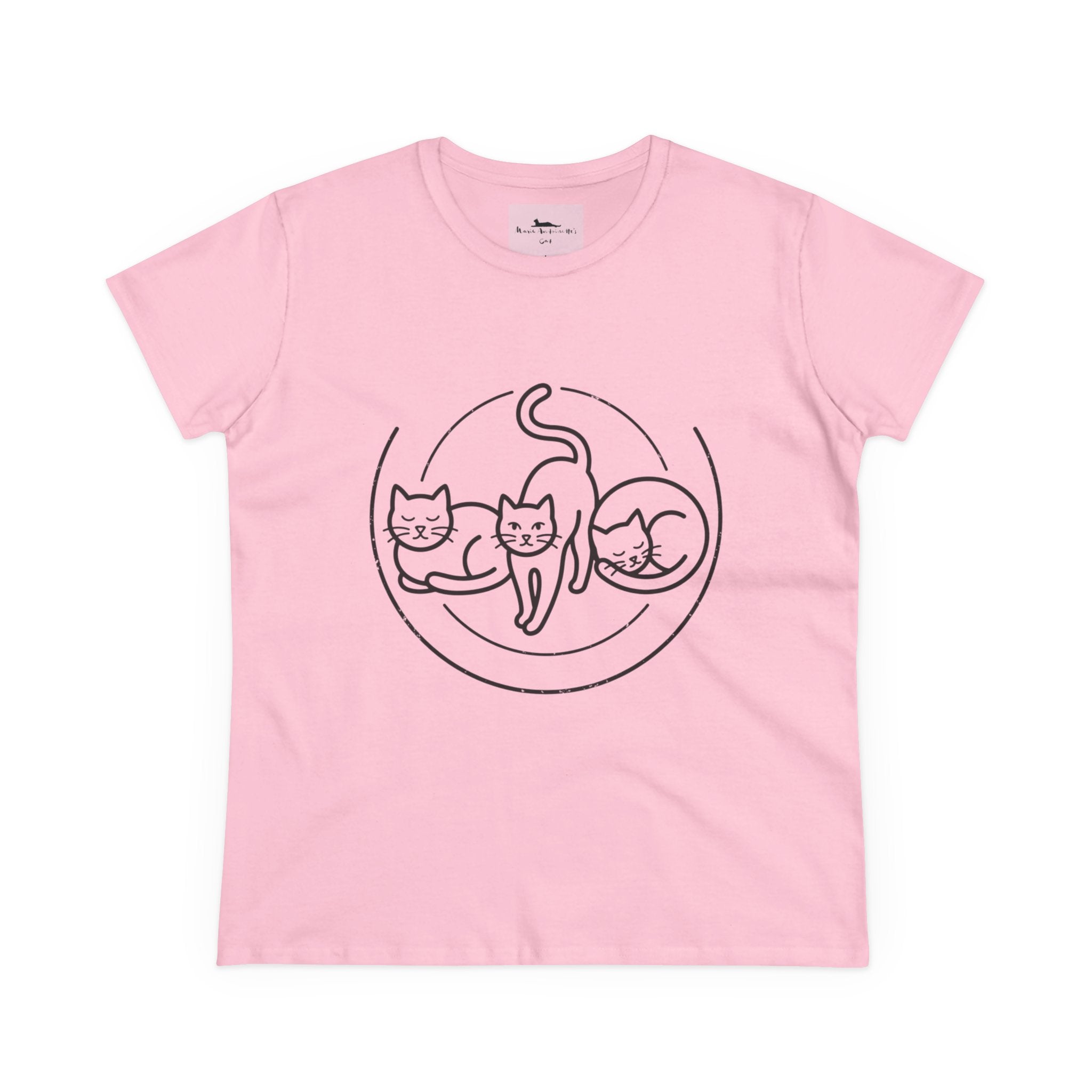 Cat Trio Line Art T-Shirt — Minimalist Cute Cats Graphic Tee for Cat Lovers