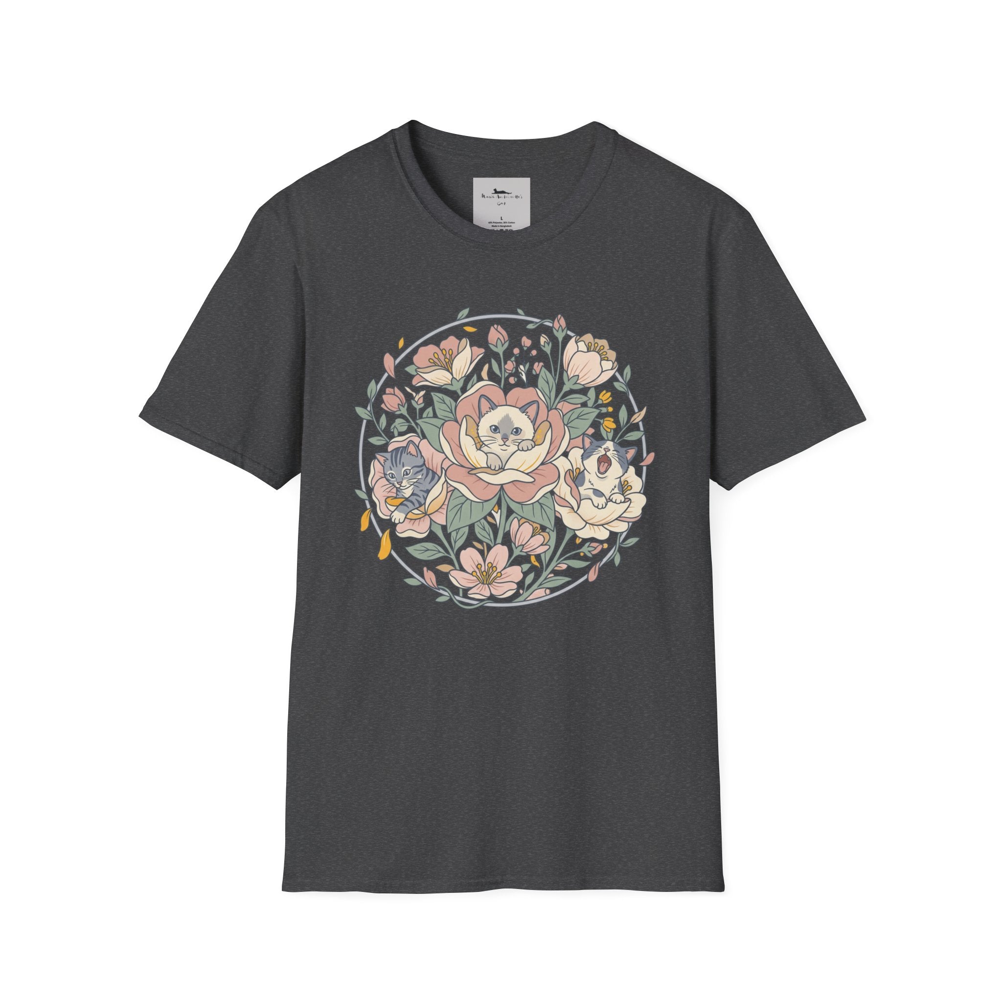 Floral Kitten Bouquet T-shirt — Blooming Kittens Women’s Cotton Tee