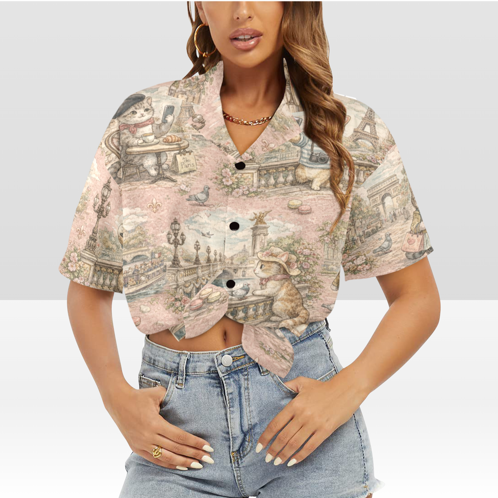 Hawaiian Cat Shirt-Women's