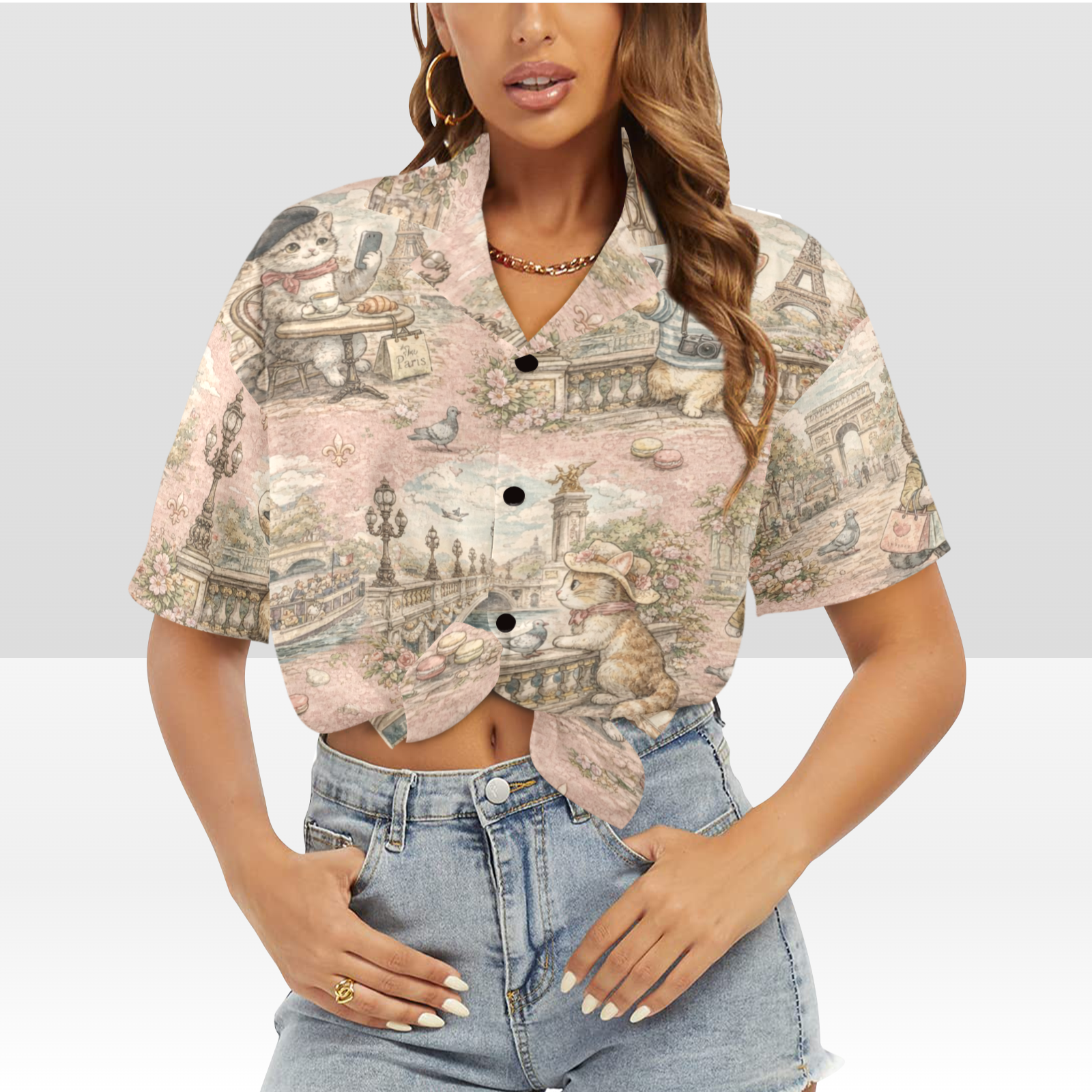Hawaiian Cat Shirt-Women's