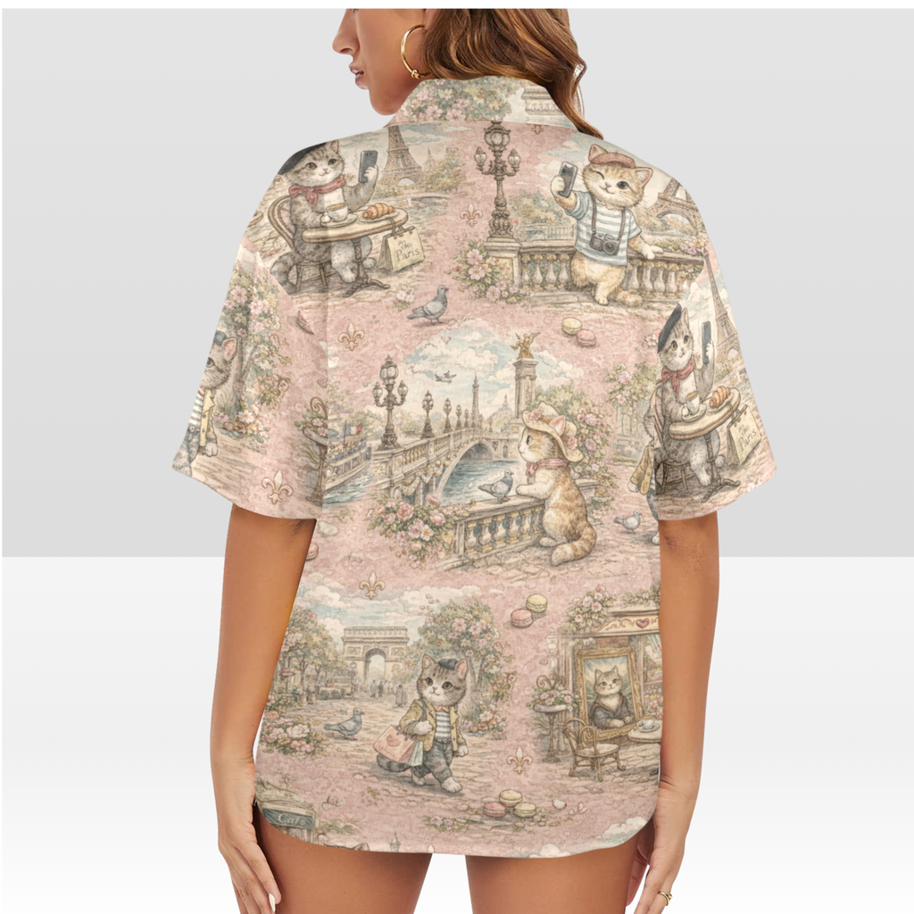 Hawaiian Cat Shirt-Women's Back