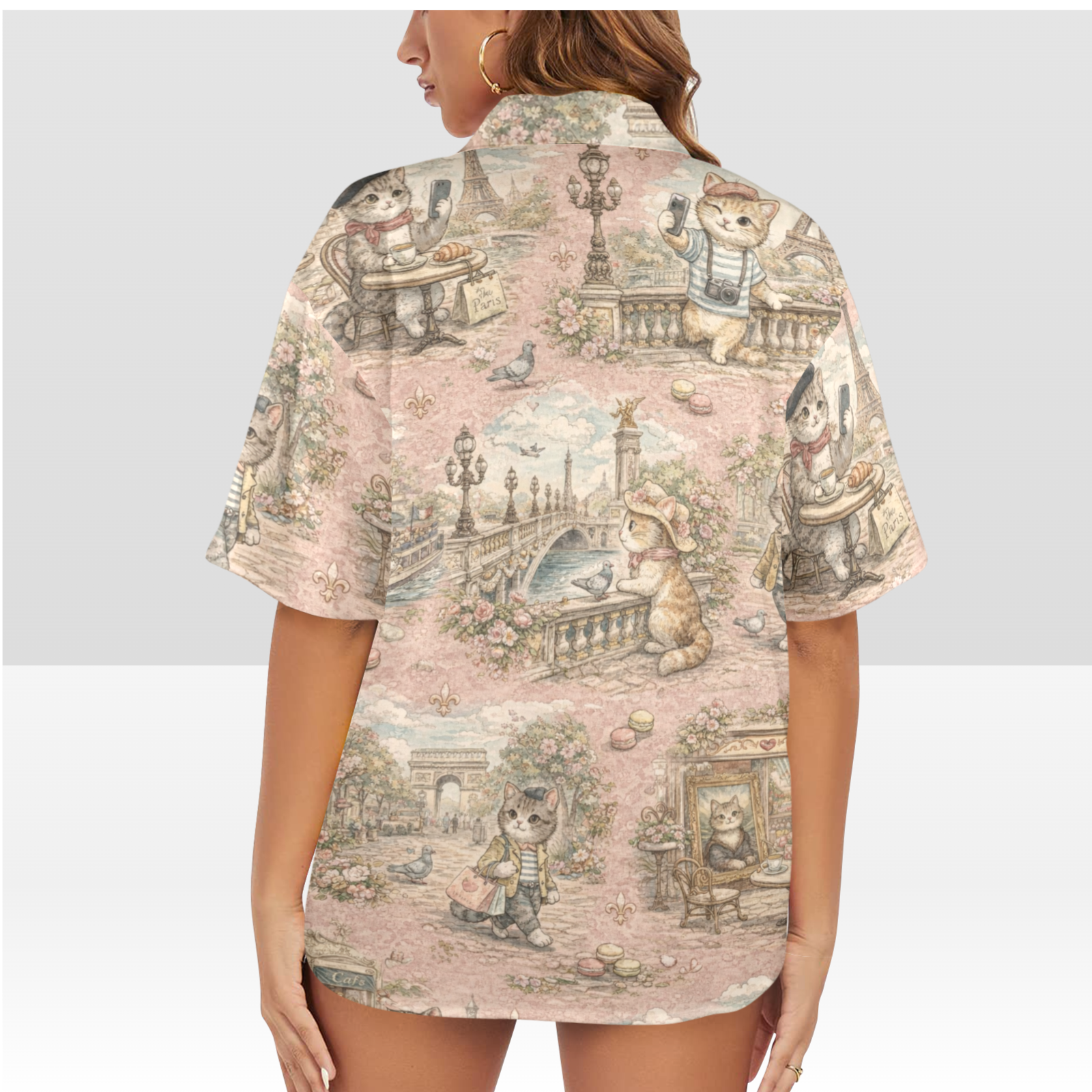 Hawaiian Cat Shirt-Women's Back