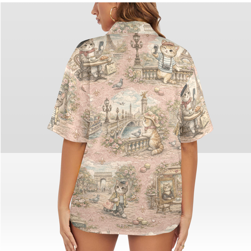 Hawaiian Cat Shirt-Women's Back