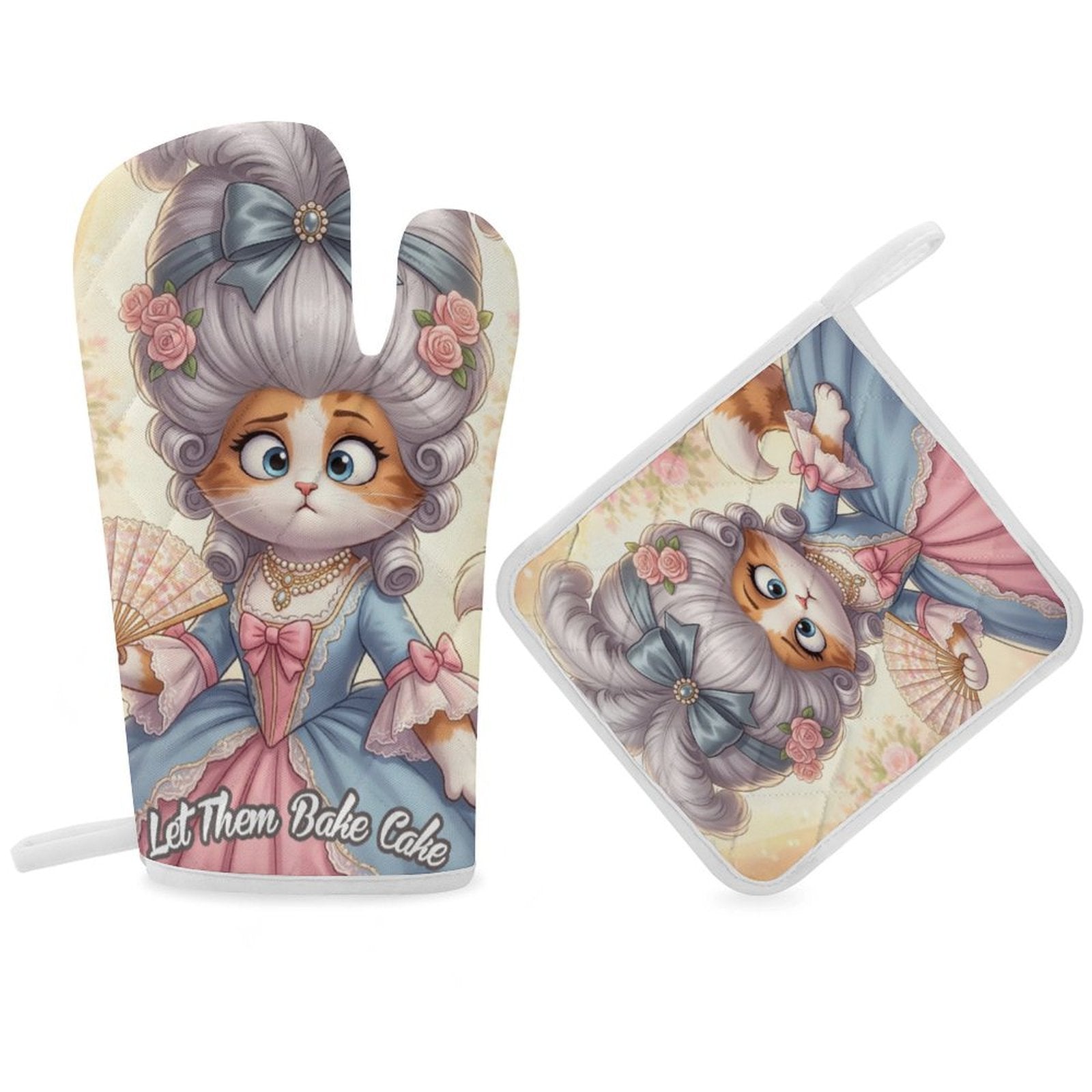 'Let Them Bake Cake' Oven Mitt Set
