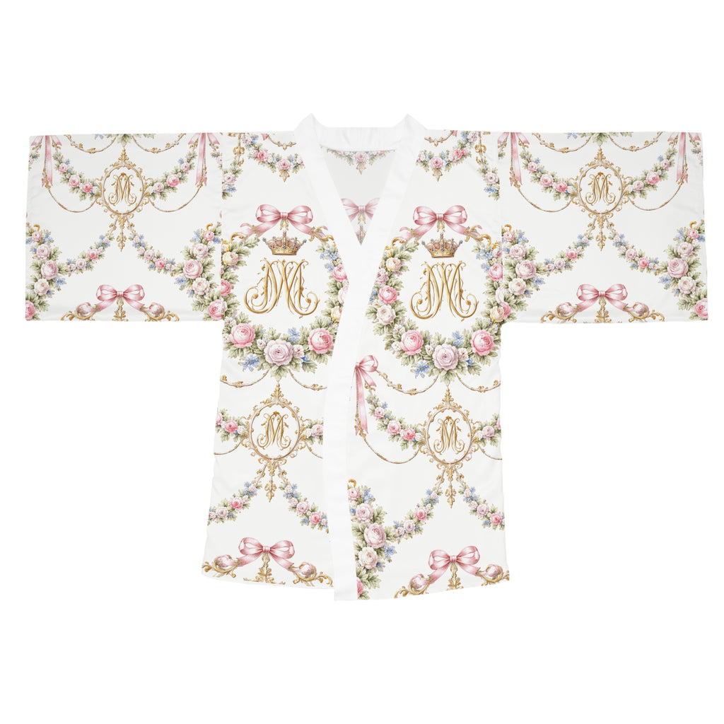 Floral Monogram Kimono Robe – Marie Antoinette Monogram Lightweight Robe