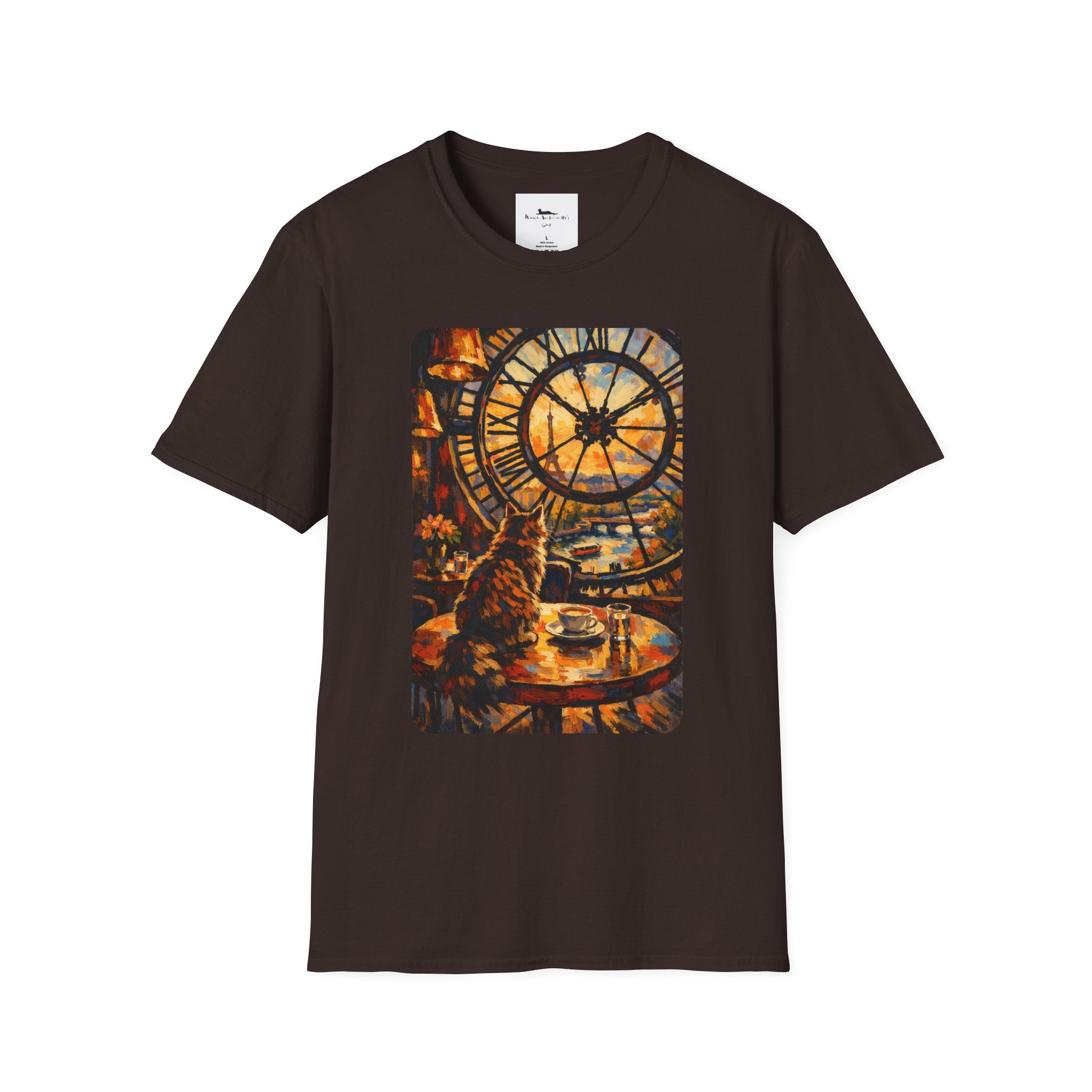 Paris D'Orsay Cafe Cat Illustration T-Shirt | Musée D'Orsay Scene