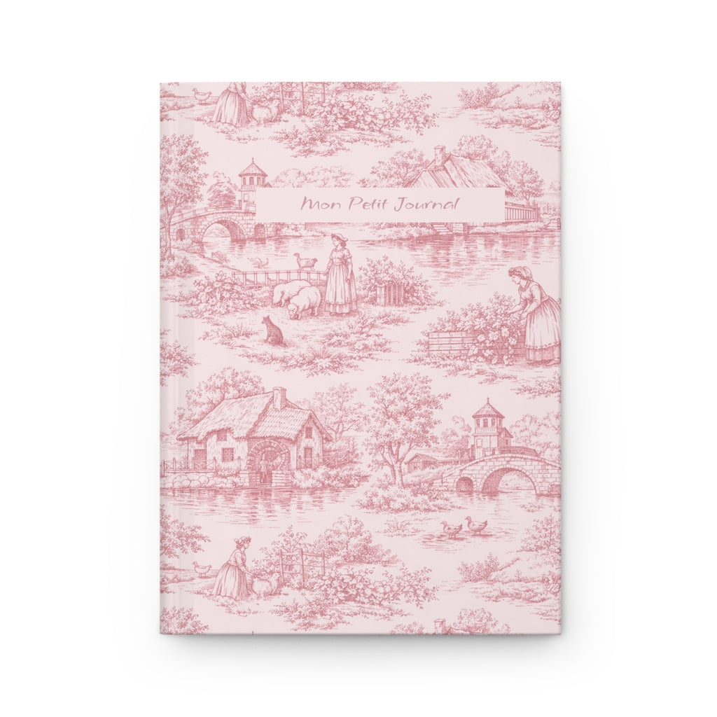 Pink Toile Hardcover Journal — 'Mon Petit Journal' Le Hameau de la Reine Notebook
