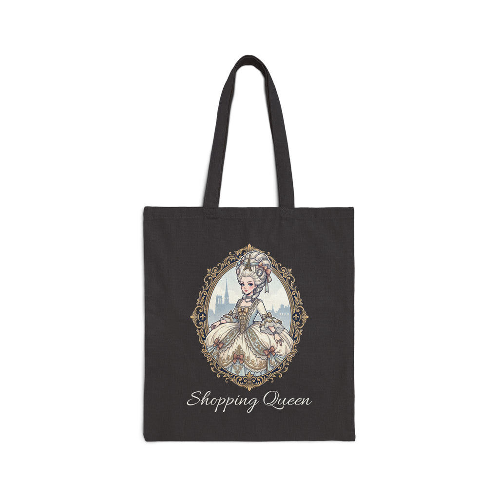 Shopping Queen Illustration Tote Bag | 18th Century Rococo Lady Portrait