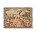 Versailles Tapestry 52 x 37 Woven Blanket | Marie Antoinette Fringe Throw 100% cotton construction
